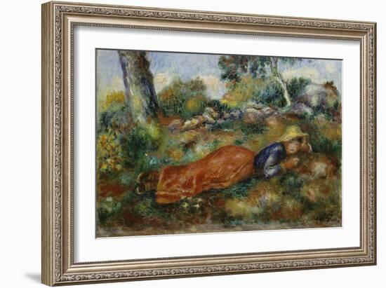 Young Girl Resting in the Shadow (Jeune Fille Couchée Sur L'Herbe), C. 1890-95-Pierre-Auguste Renoir-Framed Giclee Print