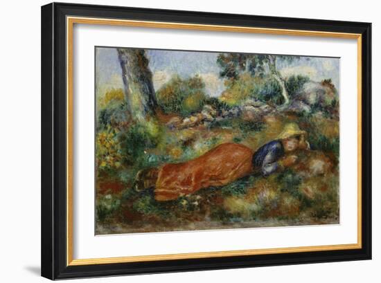 Young Girl Resting in the Shadow (Jeune Fille Couchée Sur L'Herbe), C. 1890-95-Pierre-Auguste Renoir-Framed Giclee Print