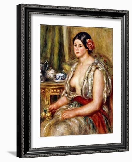 Young Girl Seated in Oriental Costume, 1905-Pierre-Auguste Renoir-Framed Giclee Print