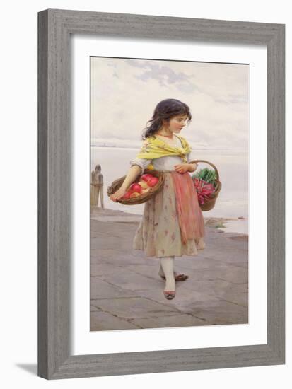 Young Girl Selling Fruits and Vegetables-Eugen Von Blaas-Framed Giclee Print