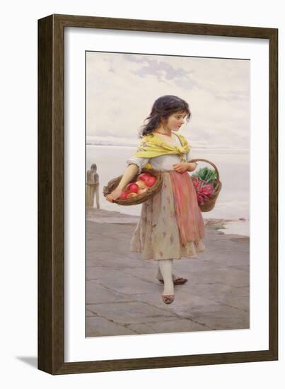 Young Girl Selling Fruits and Vegetables-Eugen Von Blaas-Framed Giclee Print