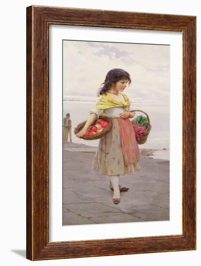 Young Girl Selling Fruits and Vegetables-Eugen Von Blaas-Framed Giclee Print