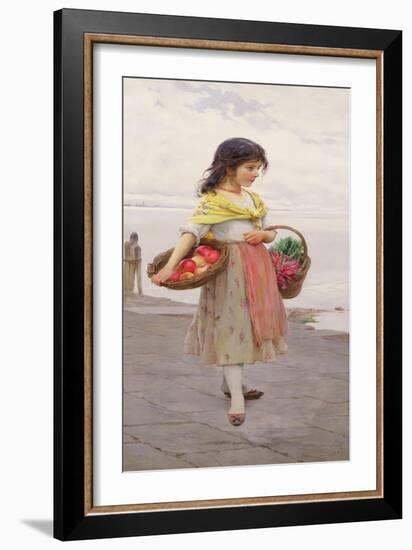 Young Girl Selling Fruits and Vegetables-Eugen Von Blaas-Framed Giclee Print