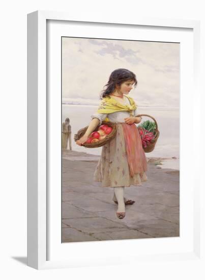 Young Girl Selling Fruits and Vegetables-Eugen Von Blaas-Framed Giclee Print