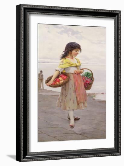 Young Girl Selling Fruits and Vegetables-Eugen Von Blaas-Framed Giclee Print