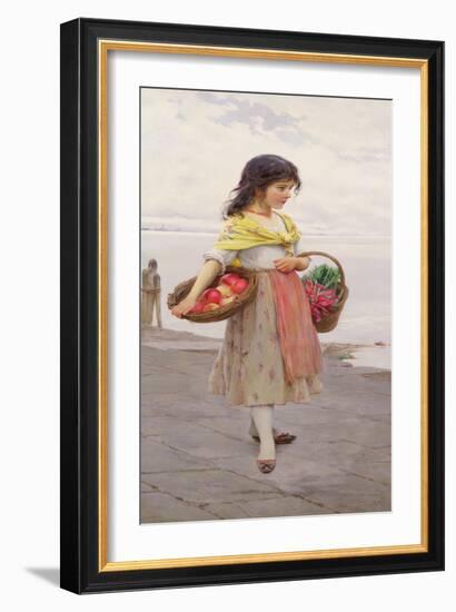 Young Girl Selling Fruits and Vegetables-Eugen Von Blaas-Framed Giclee Print