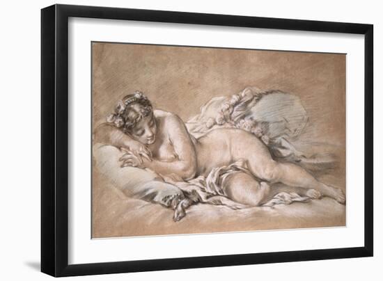Young Girl Sleeping, c.1758-Francois Boucher-Framed Giclee Print