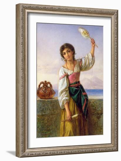 Young Girl with a Distaff-Joseph Bouvier-Framed Giclee Print