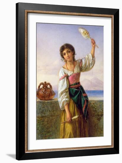 Young Girl with a Distaff-Joseph Bouvier-Framed Giclee Print