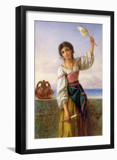 Young Girl with a Distaff-Joseph Bouvier-Framed Giclee Print