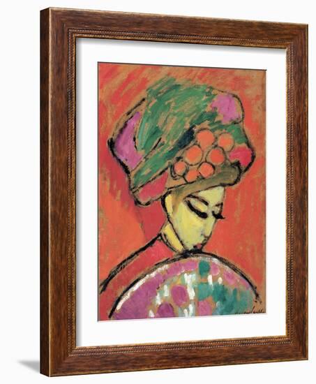 Young Girl with a Flowered Hat-Alexej Von Jawlensky-Framed Giclee Print