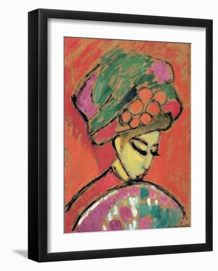 Young Girl with a Flowered Hat-Alexej Von Jawlensky-Framed Giclee Print