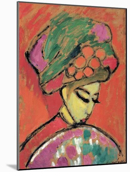 Young Girl with a Flowered Hat-Alexej Von Jawlensky-Mounted Giclee Print