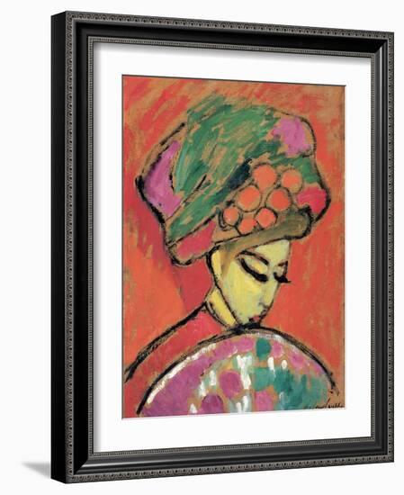 Young Girl with a Flowered Hat-Alexej Von Jawlensky-Framed Giclee Print