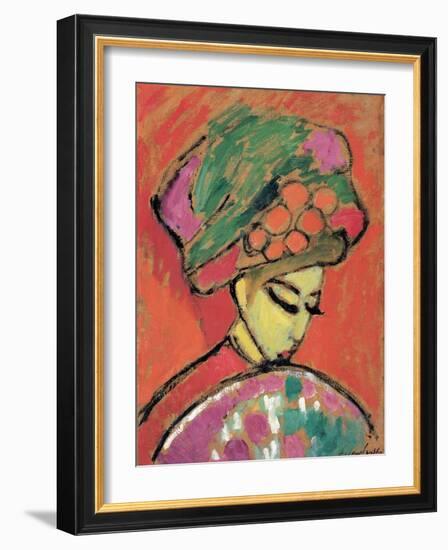 Young Girl with a Flowered Hat-Alexej Von Jawlensky-Framed Giclee Print