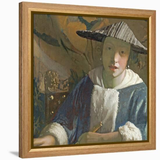 Young Girl with a Flute, C.1665-70-Johannes Vermeer-Framed Premier Image Canvas