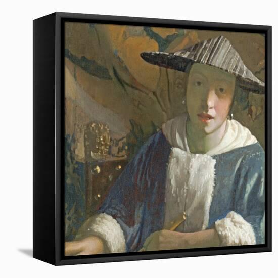 Young Girl with a Flute, C.1665-70-Johannes Vermeer-Framed Premier Image Canvas