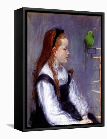 Young Girl with a Parrot, C.1873-Berthe Morisot-Framed Premier Image Canvas