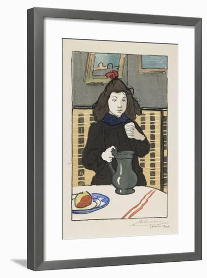 Young Girl with a Pitcher, 1890-Auguste Lepere-Framed Giclee Print