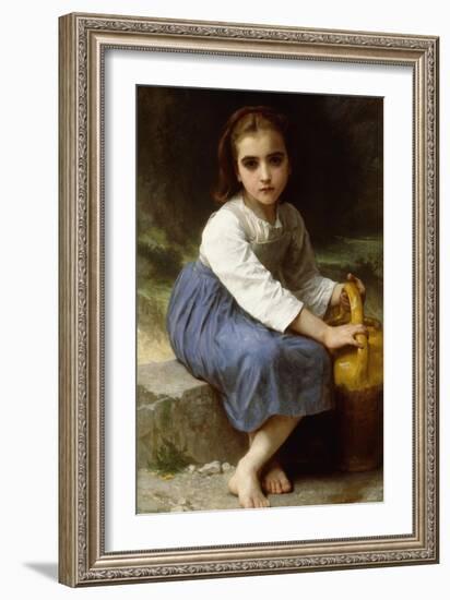 Young Girl with a Pitcher; Jeune Fille a La Cruche, 1885-William Adolphe Bouguereau-Framed Giclee Print