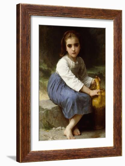 Young Girl with a Pitcher; Jeune Fille a La Cruche, 1885-William Adolphe Bouguereau-Framed Giclee Print