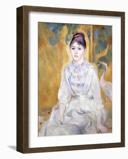 Young Girl with a Swan (La Jeune Fille au Cygne). 1886-Pierre-Auguste Renoir-Framed Giclee Print