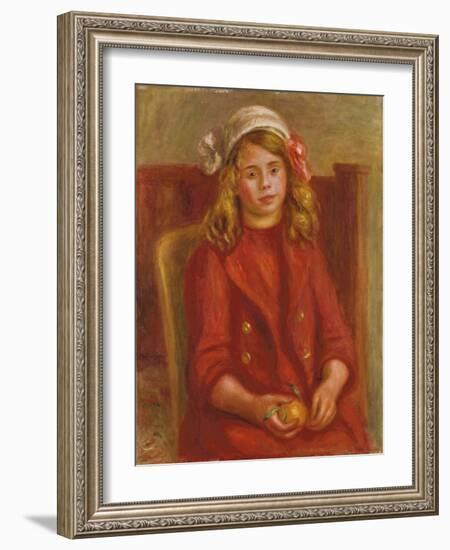 Young Girl with an Orange; Fillette a L'Orange, 1911-Pierre-Auguste Renoir-Framed Giclee Print