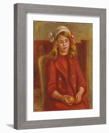 Young Girl with an Orange; Fillette a L'Orange, 1911-Pierre-Auguste Renoir-Framed Giclee Print