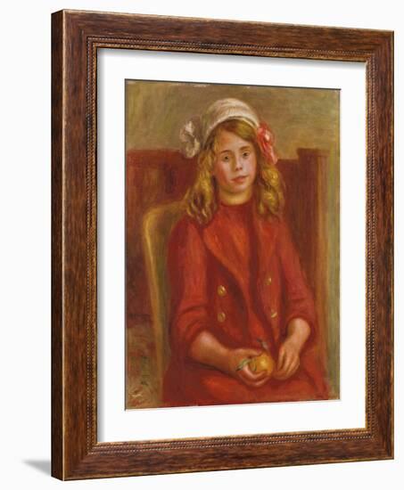 Young Girl with an Orange; Fillette a L'Orange, 1911-Pierre-Auguste Renoir-Framed Giclee Print