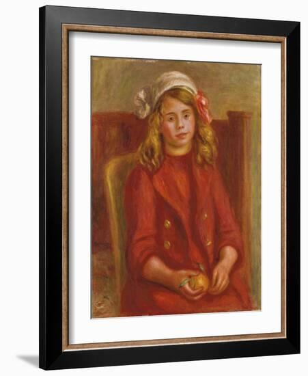 Young Girl with an Orange; Fillette a L'Orange, 1911-Pierre-Auguste Renoir-Framed Giclee Print