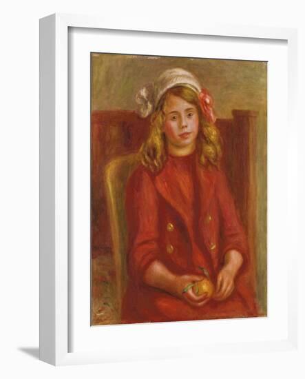 Young Girl with an Orange; Fillette a L'Orange, 1911-Pierre-Auguste Renoir-Framed Giclee Print