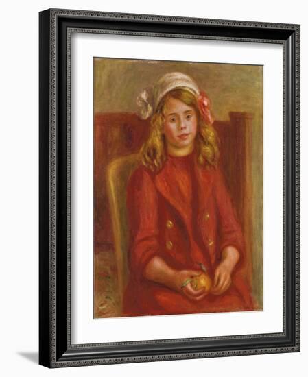 Young Girl with an Orange; Fillette a L'Orange, 1911-Pierre-Auguste Renoir-Framed Giclee Print