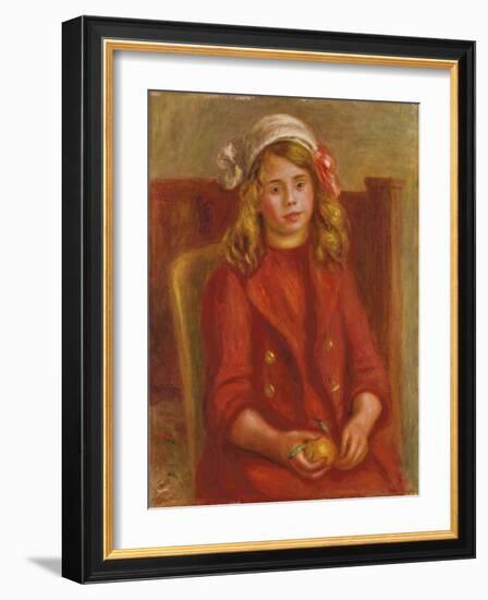 Young Girl with an Orange; Fillette a L'Orange, 1911-Pierre-Auguste Renoir-Framed Giclee Print