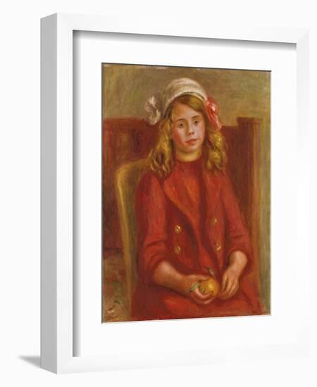 Young Girl with an Orange; Fillette a L'Orange, 1911-Pierre-Auguste Renoir-Framed Giclee Print