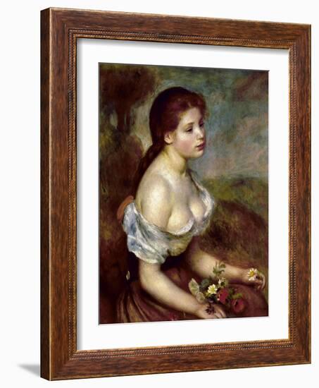 Young Girl with Daisies, 1889-Pierre-Auguste Renoir-Framed Giclee Print