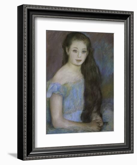 Young Girl with Dark Brown Hair and Blue Eyes-Pierre-Auguste Renoir-Framed Giclee Print