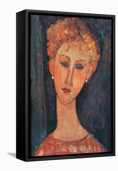 Young Girl with Earrings-Amedeo Modigliani-Framed Premier Image Canvas