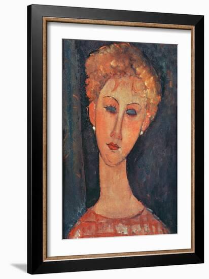 Young Girl with Earrings-Amedeo Modigliani-Framed Giclee Print