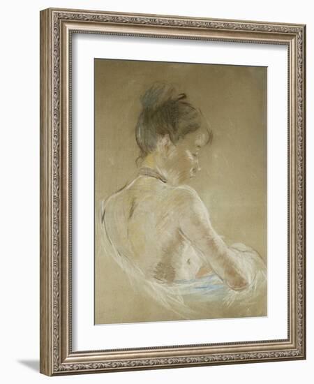 Young Girl with Naked Shoulders; Jeune Fille Aux Epaules Nues, 1885-Berthe Morisot-Framed Giclee Print