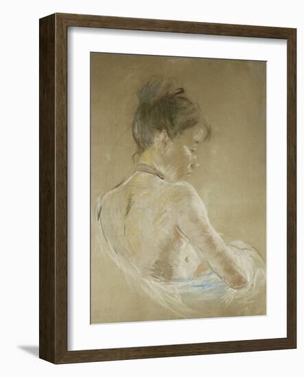 Young Girl with Naked Shoulders; Jeune Fille Aux Epaules Nues, 1885-Berthe Morisot-Framed Giclee Print