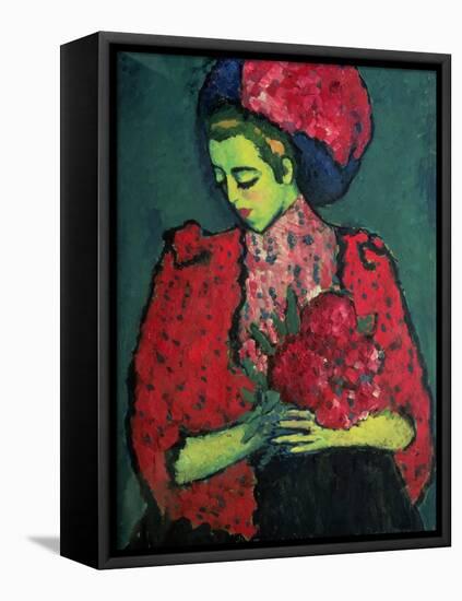 Young Girl with Peonies, 1909-Alexej Von Jawlensky-Framed Premier Image Canvas