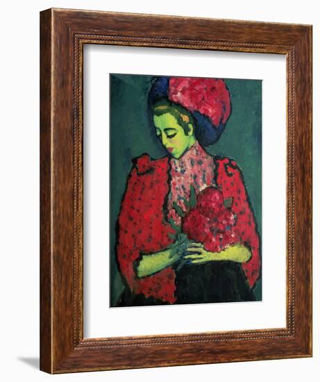 Young Girl with Peonies, 1909-Alexej Von Jawlensky-Framed Giclee Print