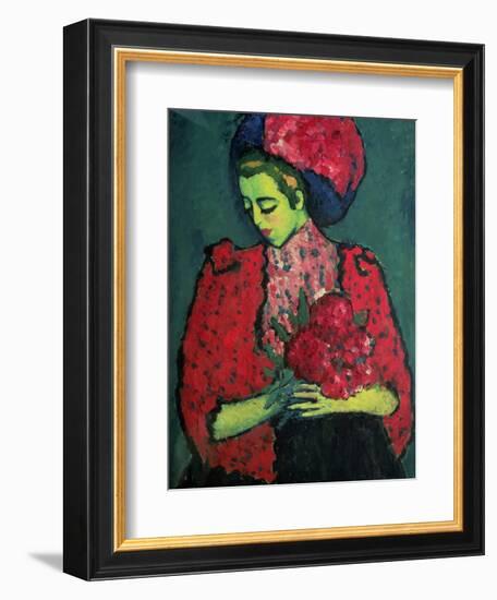 Young Girl with Peonies, 1909-Alexej Von Jawlensky-Framed Giclee Print