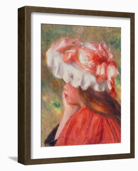 Young Girl with Red Hat, 1890-Pierre-Auguste Renoir-Framed Giclee Print