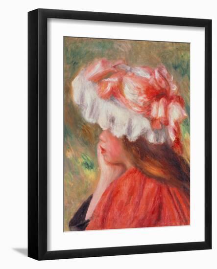 Young Girl with Red Hat, 1890-Pierre-Auguste Renoir-Framed Giclee Print