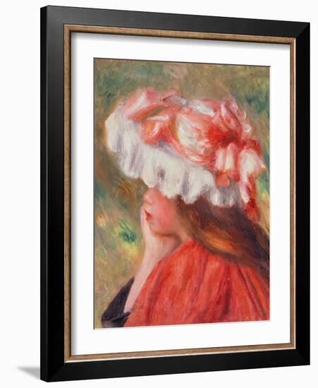 Young Girl with Red Hat, 1890-Pierre-Auguste Renoir-Framed Giclee Print