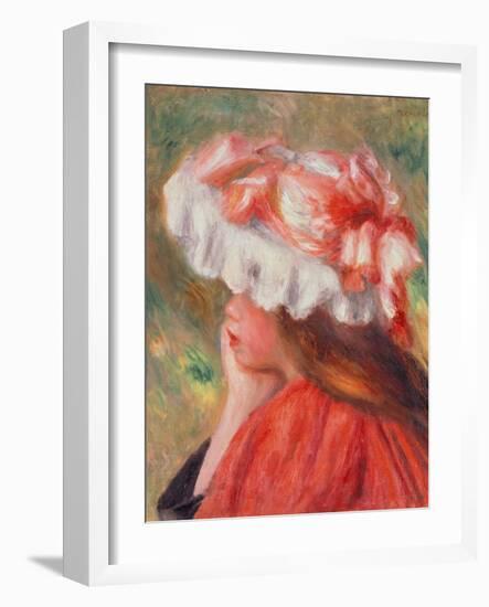 Young Girl with Red Hat, 1890-Pierre-Auguste Renoir-Framed Giclee Print