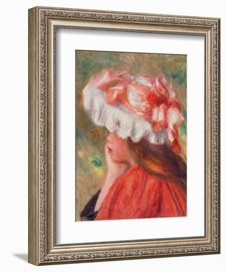 Young Girl with Red Hat, 1890-Pierre-Auguste Renoir-Framed Giclee Print