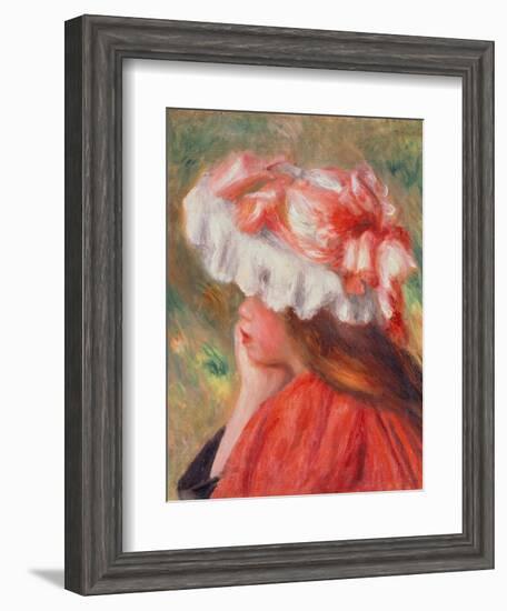 Young Girl with Red Hat, 1890-Pierre-Auguste Renoir-Framed Giclee Print