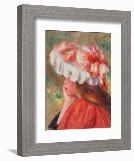 Young Girl with Red Hat, 1890-Pierre-Auguste Renoir-Framed Giclee Print